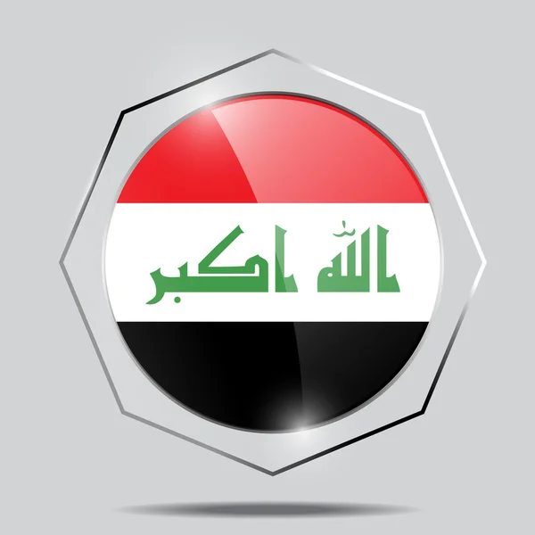 Bouton Drapeau de l'Irak — Image vectorielle