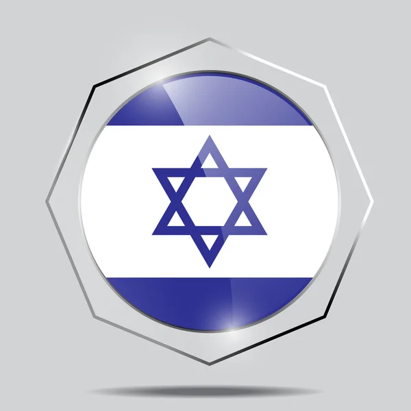 Button Flag of Israel — Stock Vector