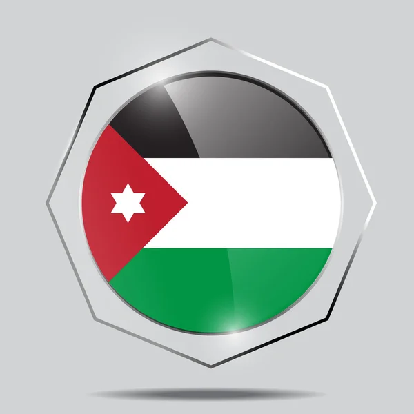 Botón Bandera de Jordania — Vector de stock