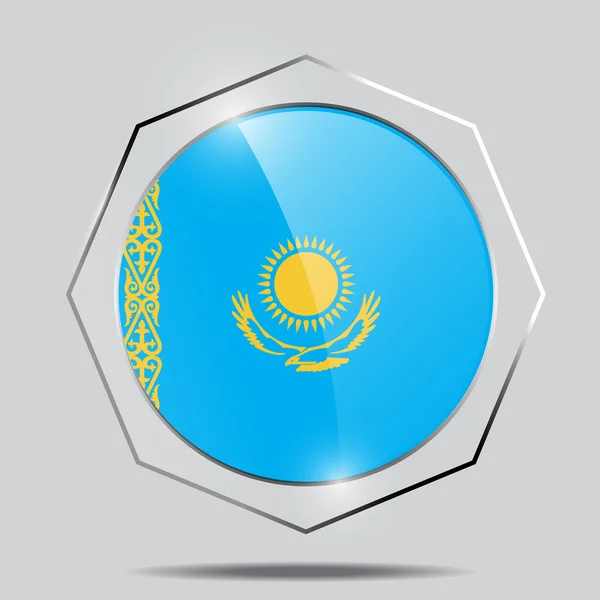 Bouton Drapeau du Kazakhstan — Image vectorielle