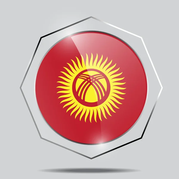 Knop vlag van Kirgizië — Stockvector