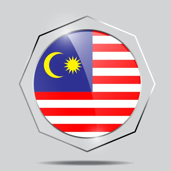 Knappen flagga Malaysia — Stock vektor