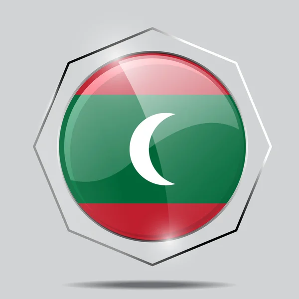 Bandeira de botão de Maldivas —  Vetores de Stock