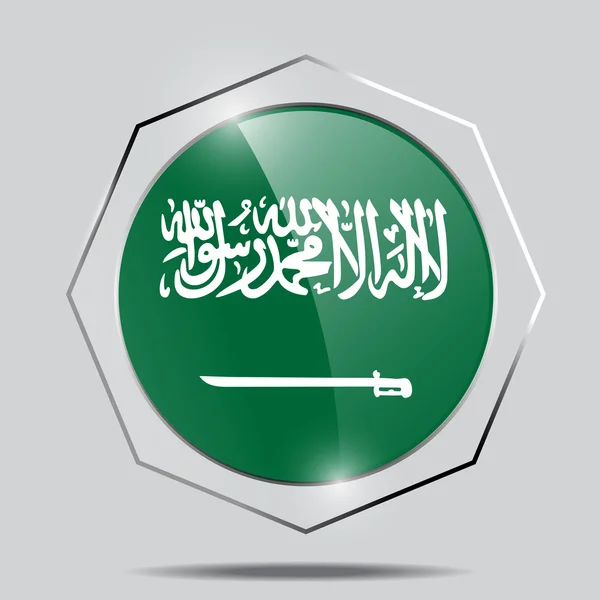 Bandeira do botão da Arábia Saudita —  Vetores de Stock