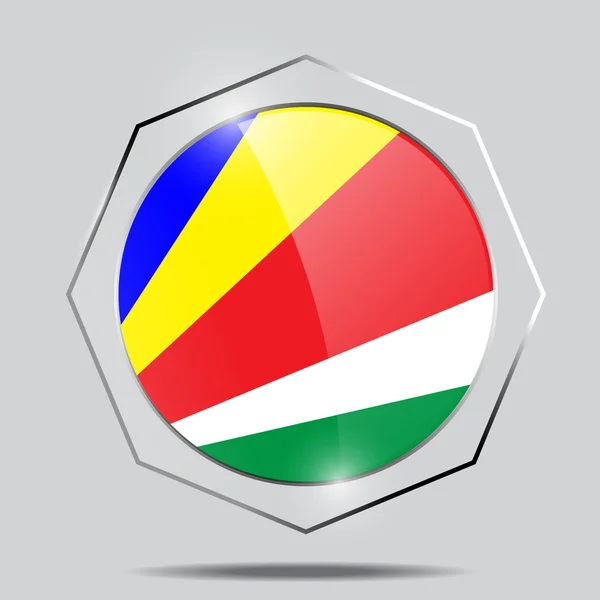 Tlačítko vlajka Seychely — Stockový vektor
