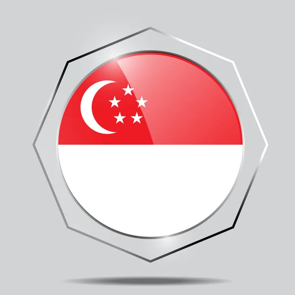 Bendera Kancing Singapura - Stok Vektor