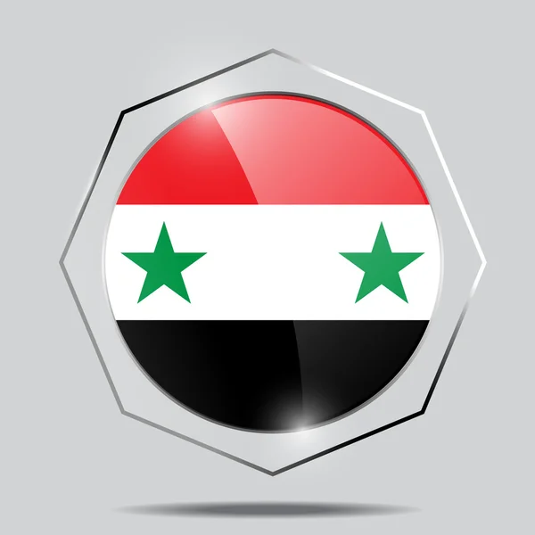 Bouton Drapeau de Syrie — Image vectorielle