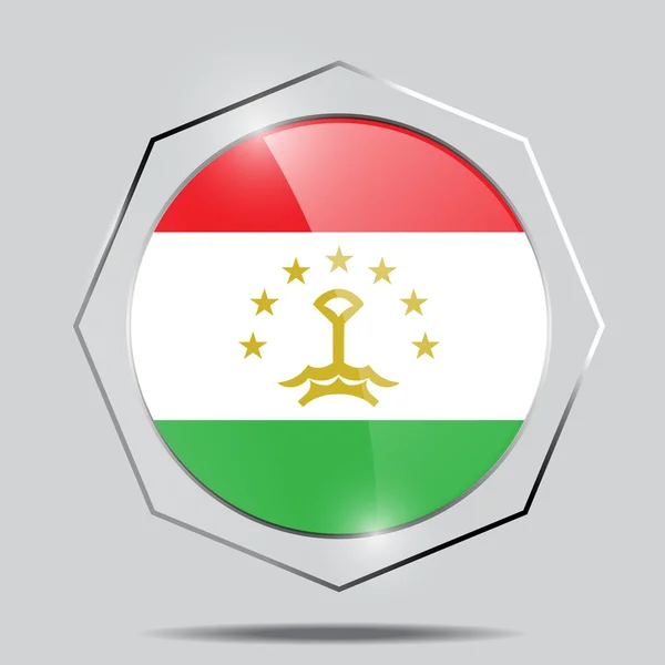 Bouton Drapeau du Tadjikistan — Image vectorielle
