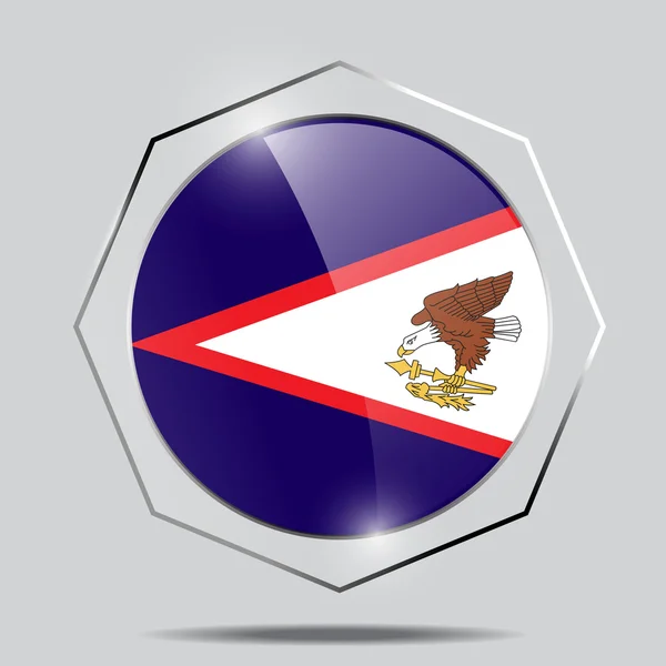Amerikai Szamoa gomb zászlói — Stock Vector