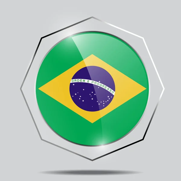 Button Флаги Бразилии — стоковый вектор