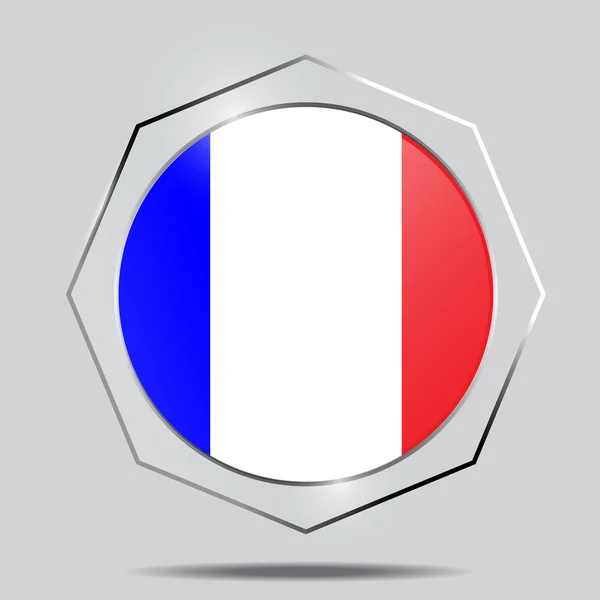 Button Flag of France — Stock Vector