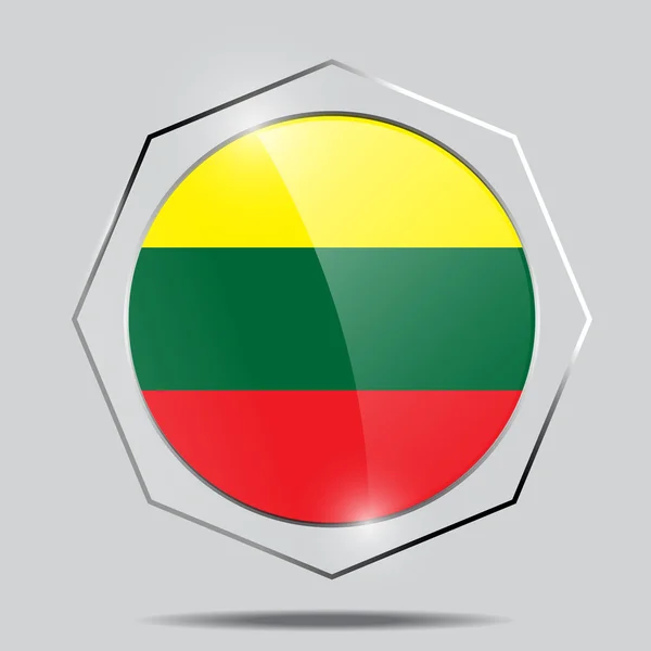 Bouton Drapeau de Lituanie — Image vectorielle