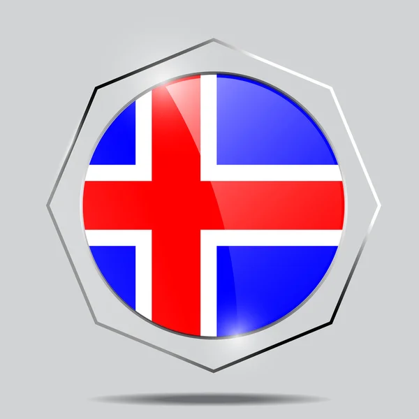 Bouton Drapeau de Islande — Image vectorielle