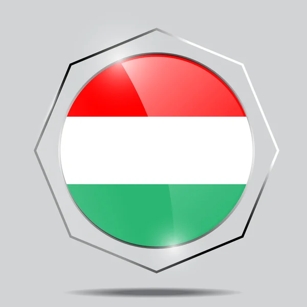 Bouton Drapeau de Hongrie — Image vectorielle