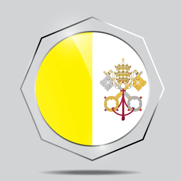 Przycisk flaga Watykanu — Wektor stockowy