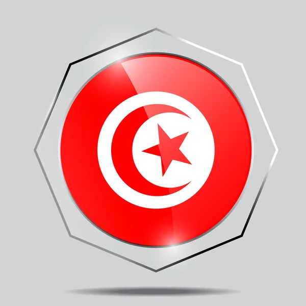 Bendera Tombol Tunisia - Stok Vektor