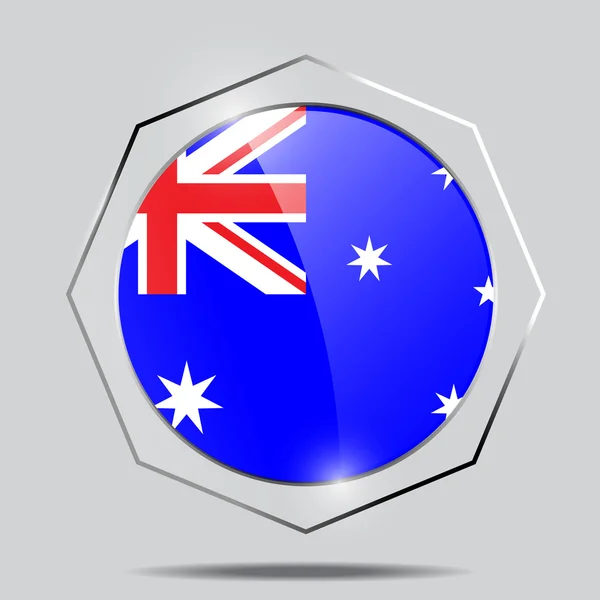 Commonwealth Avustralya bayrağı düğmesi — Stok Vektör