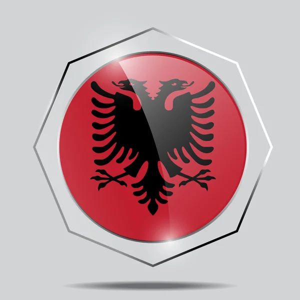 Knop vlag van Albanië — Stockvector