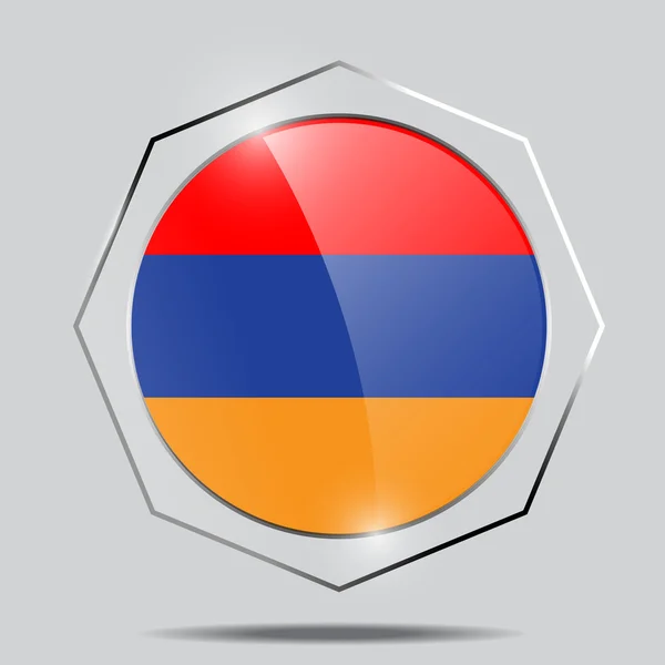 Botón Bandera de Armenia — Vector de stock