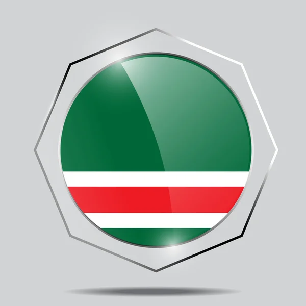 Bouton Drapeau de la République tchétchène de ichkeria — Image vectorielle