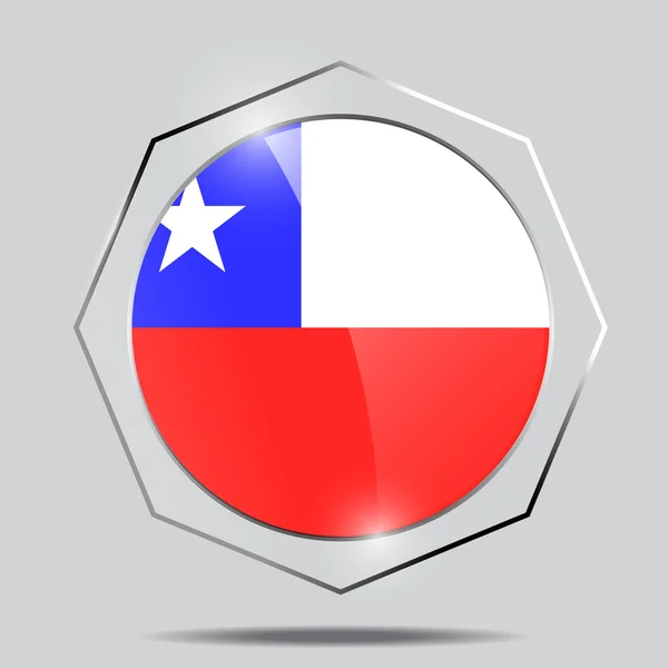 Botón Bandera de Chile — Vector de stock