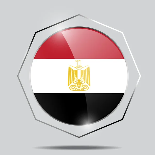 Bouton Drapeau de l'Egypte — Image vectorielle