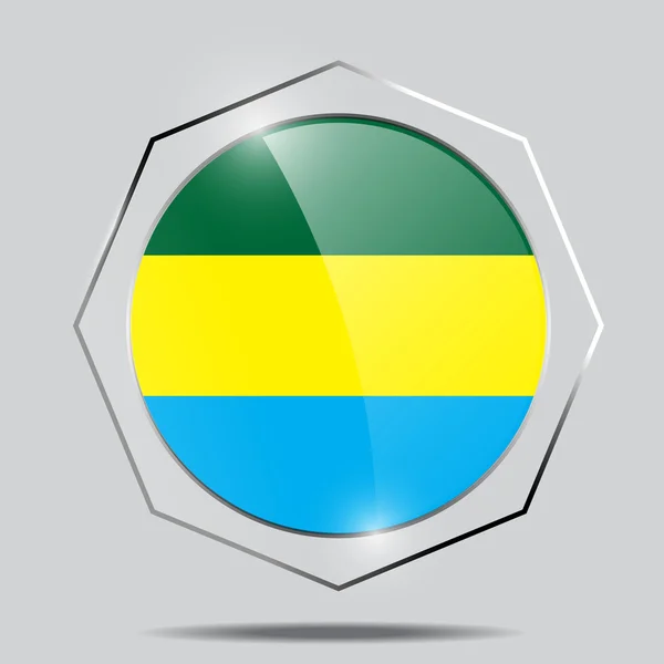 Button Flag of Gabon — Stock Vector
