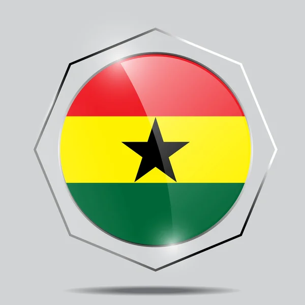 按钮的加纳国旗 — 图库矢量图片