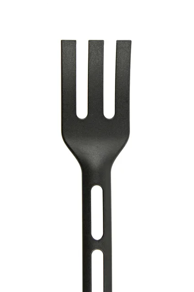 Tenedor negro sobre blanco aislado — Foto de Stock
