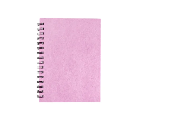 Pink notebook on isolated white — Stock Photo, Image