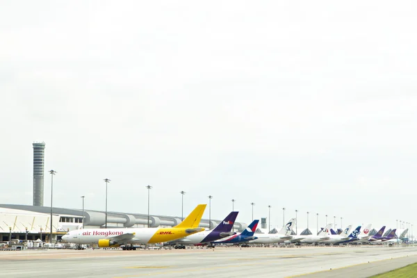 BANGKOK, THAILAND-SEP 16, 2015. Aeronave de carga em Bangkok Fligh — Fotografia de Stock