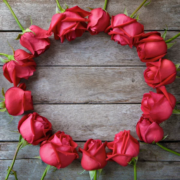 Cerchio di rosa per San Valentino, anniversario e congratulazioni . — Foto Stock