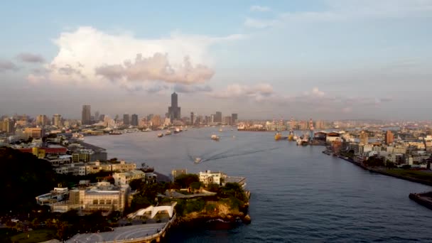 Kaohsiung Havadan Görünüşü — Stok video