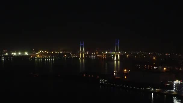 Yokohama Daki Skyline Hava Gecesi Manzarası — Stok video