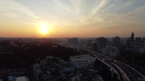 横浜元町のスカイライン空中ビュー — ストック動画