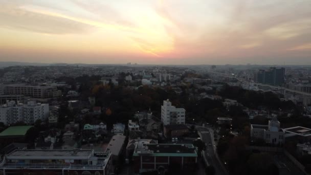 Skyline Aerial Näkymä Motomachi Jokohama — kuvapankkivideo