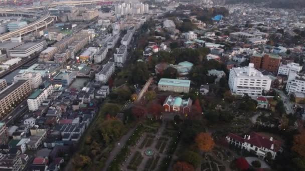 Skyline Aerial Näkymä Motomachi Jokohama — kuvapankkivideo