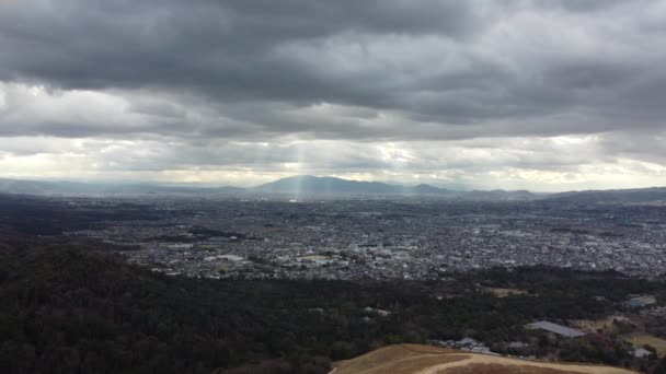 Skyline Vista Aérea Mount Wakakusa Nara — Vídeos de Stock