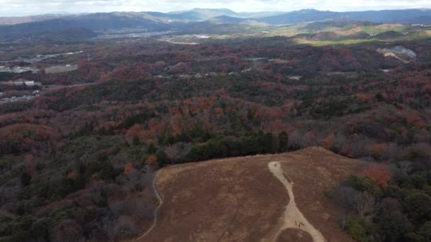 Skyline Veduta Aerea Sul Monte Wakusa Nara — Video Stock