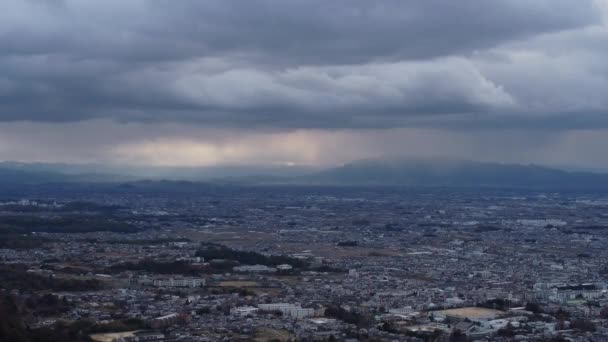 Skyline Vista Aérea Mount Wakakusa Nara — Vídeo de Stock