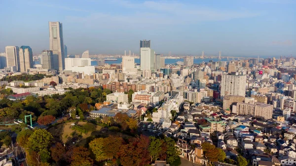 Skyline Luftaufnahme Yokohama — Stockfoto