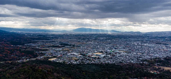 Skyline Vue Aérienne Mount Wakakusa Nara — Photo