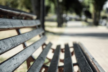 Arka plan bulanık park bankında