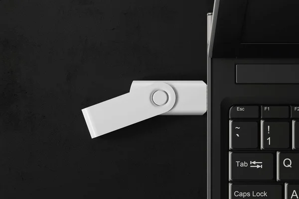 USB bellek dizüstü bilgisayara bağlandı. 3d oluşturma
