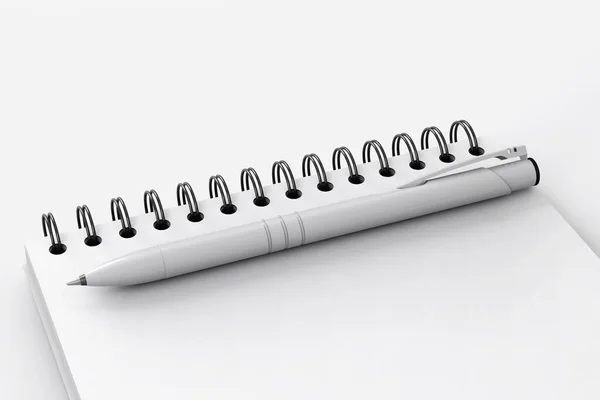 Spiral defter modeliyle damgalanmış kalem