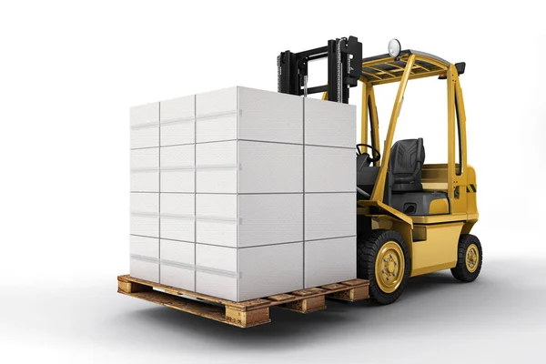 stock image Forklift loader with boxes mockup