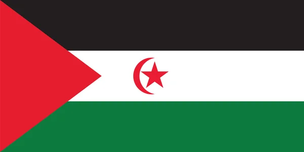 Proporzioni standard per la bandiera ufficiale del Sahara occidentale — Vettoriale Stock