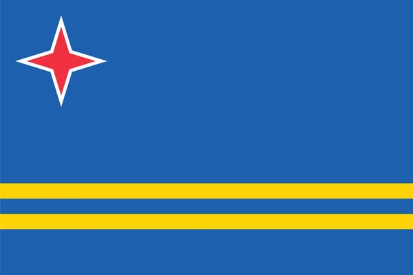 Proporzioni standard per la bandiera ufficiale di Aruba — Vettoriale Stock
