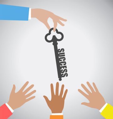 Anahtar başarı birçok el veren işadamı