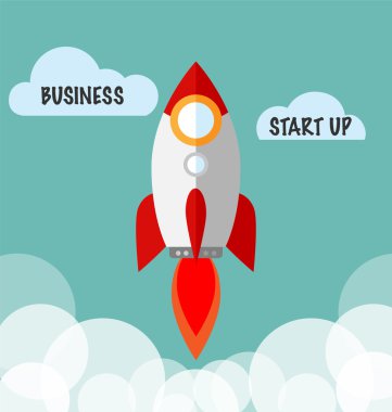 Kavram düz roket vektör ile işe başlamak